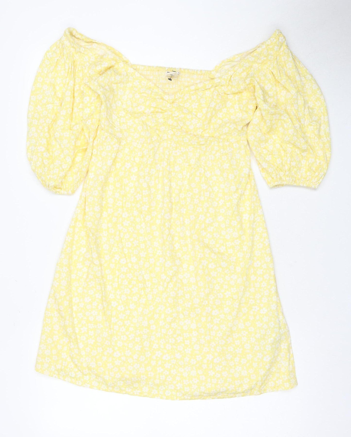 Billabong Women's Yellow Floral Mini Dress S