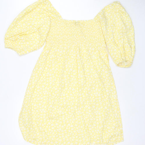 Billabong Women's Yellow Floral Mini Dress S