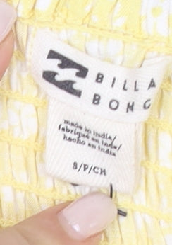 Billabong Women's Yellow Floral Mini Dress S