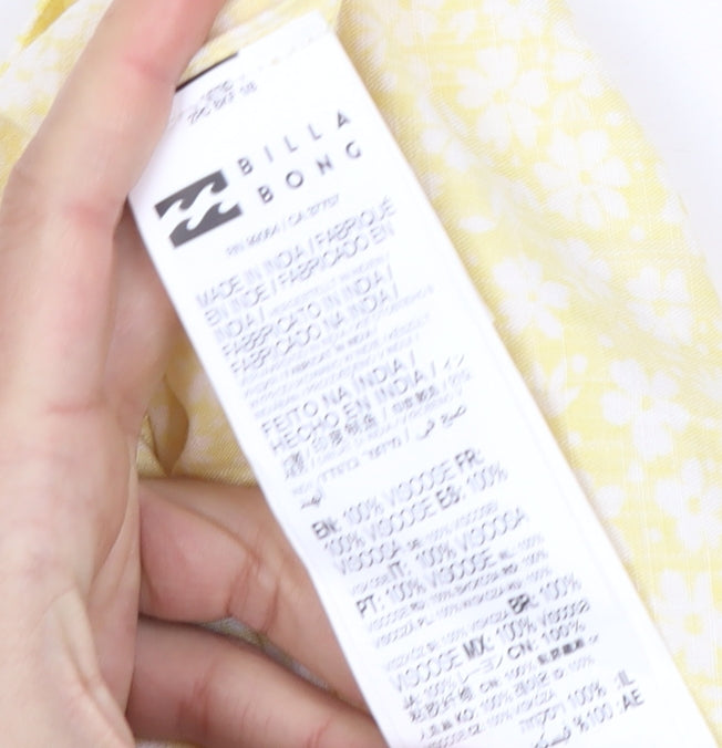 Billabong Women's Yellow Floral Mini Dress S