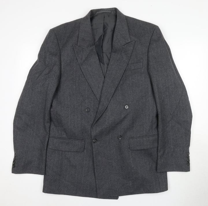 Centaur Men's Grey Size 40L Double-Breasted Blazer