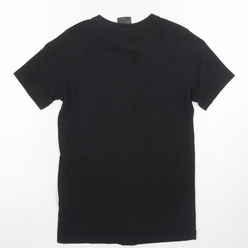 Adidas Boys Black T-Shirt, Logo Graphic, Size 9-10 Years
