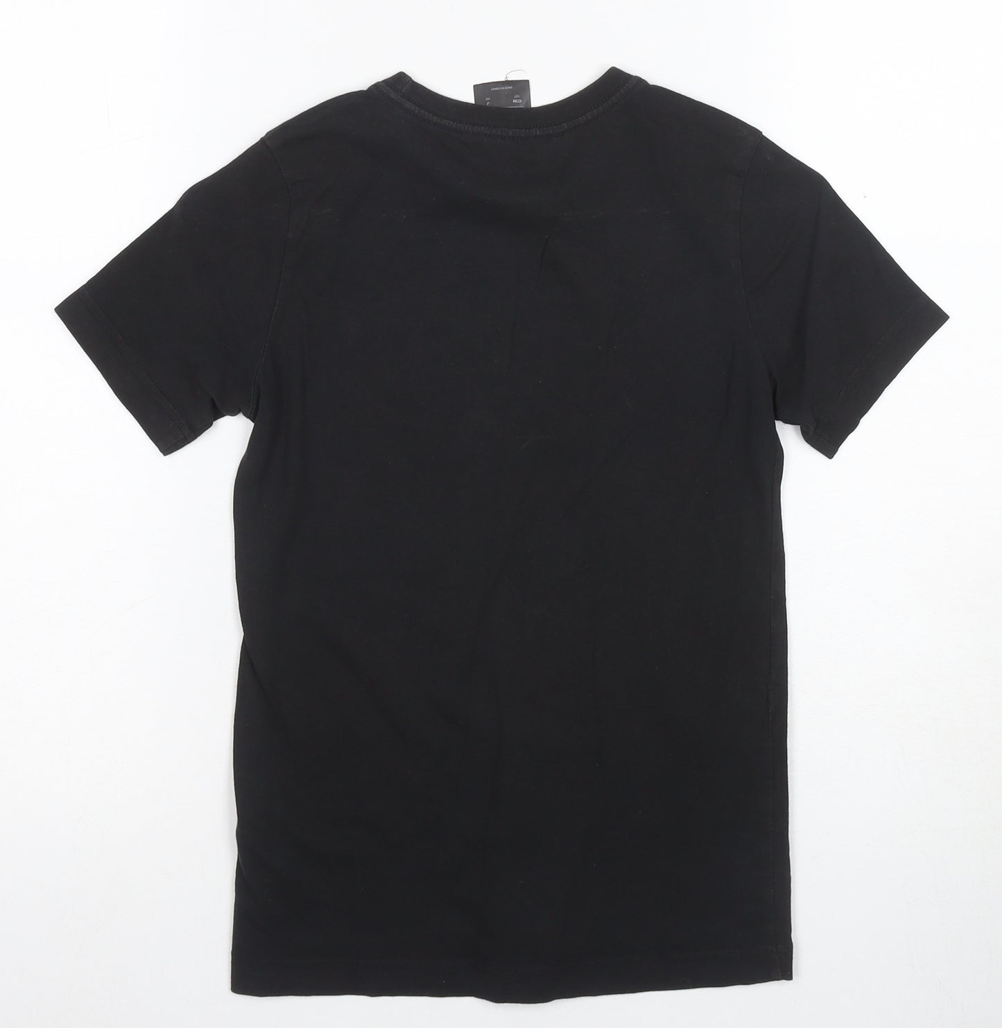 Adidas Boys Black T-Shirt, Logo Graphic, Size 9-10 Years
