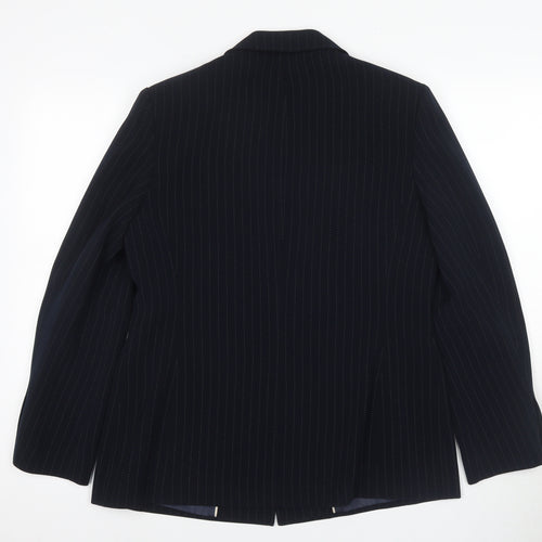 Viyella Women's Black Pinstripe Suit Jacket Size 12