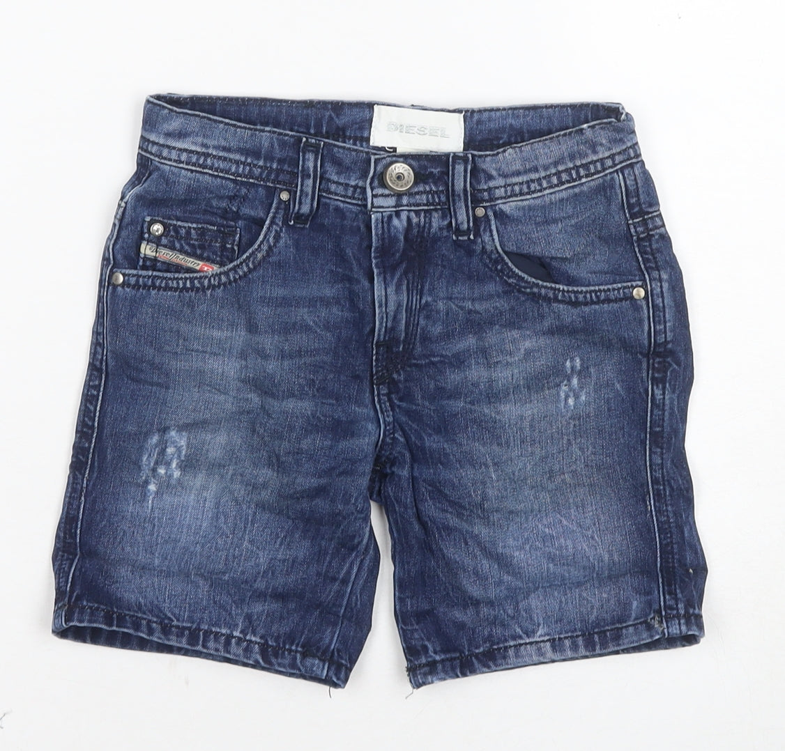 Diesel Boys Blue Denim Chino Shorts - Size 6-7 Years