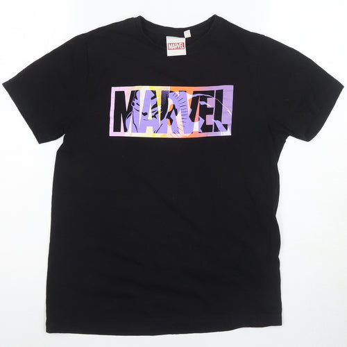 Marvel Boys Black Graphic T-Shirt 11-12 Years