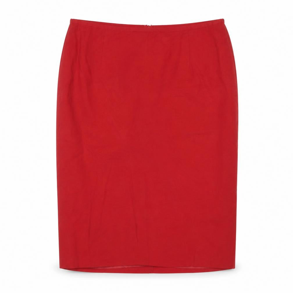 Calvin Klein Women's Red Pencil Skirt, Size 10, Knee Length