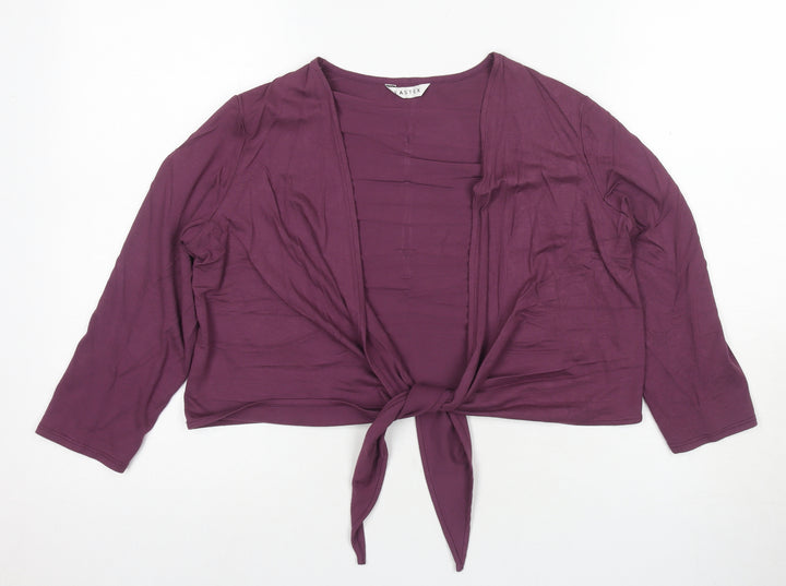 Eastex Women's Purple V-Neck Tie Front Cardigan - Size 10