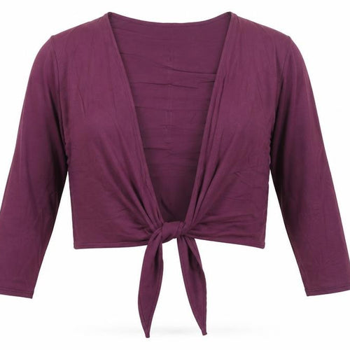 Eastex Women's Purple V-Neck Tie Front Cardigan - Size 10