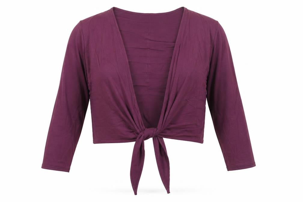 Eastex Women's Purple V-Neck Tie Front Cardigan - Size 10