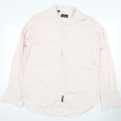 Daniel Hechter Men's Pink Check Cotton Dress Shirt M