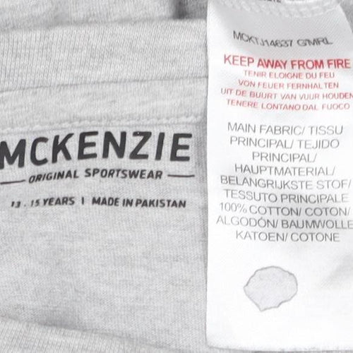 Mckenzie Boys Grey Basic Cotton T-Shirt 13-14 Years