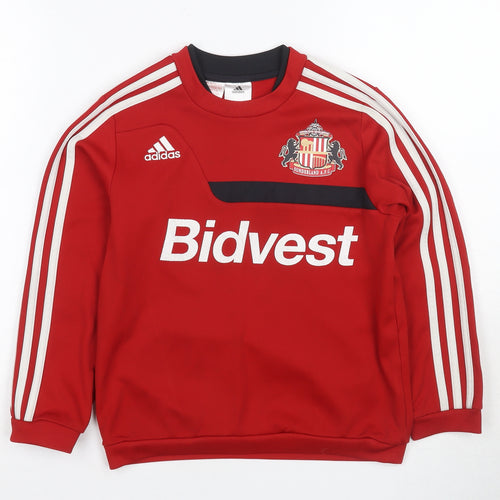 Adidas Boys Red Pullover Sweatshirt, Size 8, Football Graphic