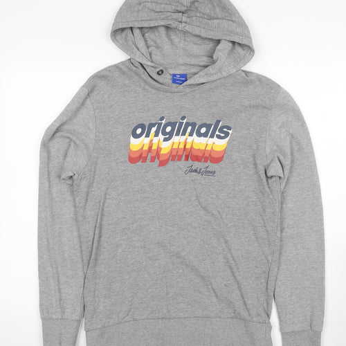 Jack & Jones Grey Pullover Hoodie, Men's S