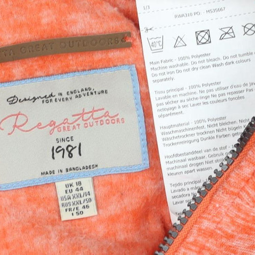 Regatta Women's Orange Soft Shell Jacket Size 18