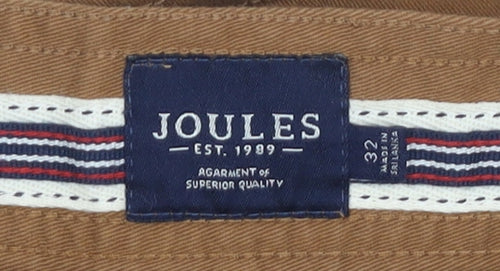 Joules Men's Brown Chino Shorts Size 32 Elastic Waist