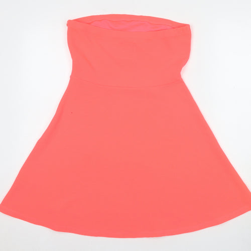 Superdry Women’s Pink A-Line Strapless Midi Dress