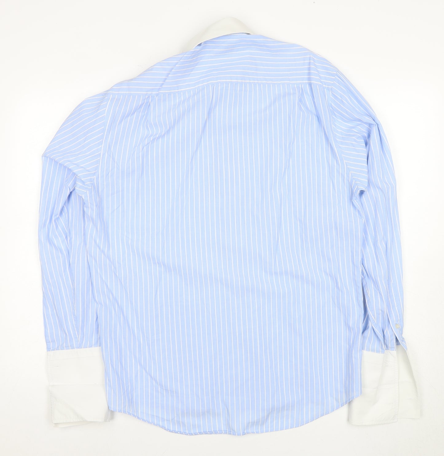 Dehavilland Men's Blue Striped Dress Shirt, Size 41