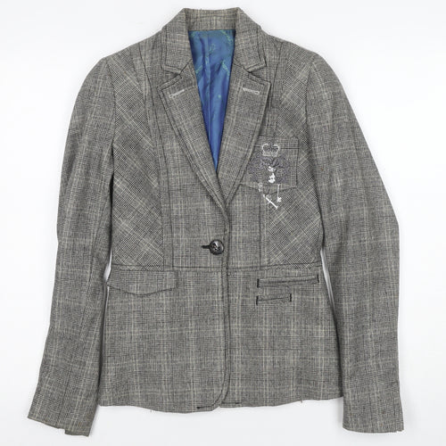 Firetrap Women's Grey Plaid Blazer S