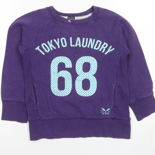 Tokyo Laundry Girls Purple Pullover Sweatshirt 9-10 Years