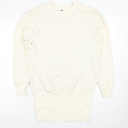 Whistles Women's Ivory Crew Neck Sweatshirt Size S