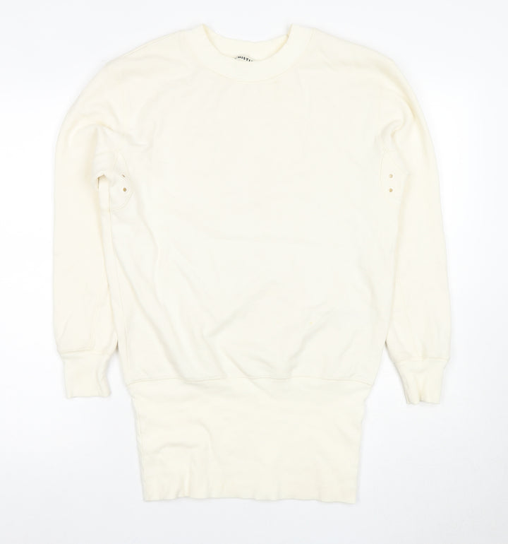 Whistles Women's Ivory Crew Neck Sweatshirt Size S