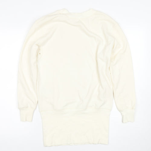 Whistles Women's Ivory Crew Neck Sweatshirt Size S