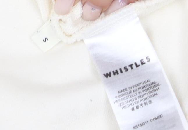 Whistles Women's Ivory Crew Neck Sweatshirt Size S