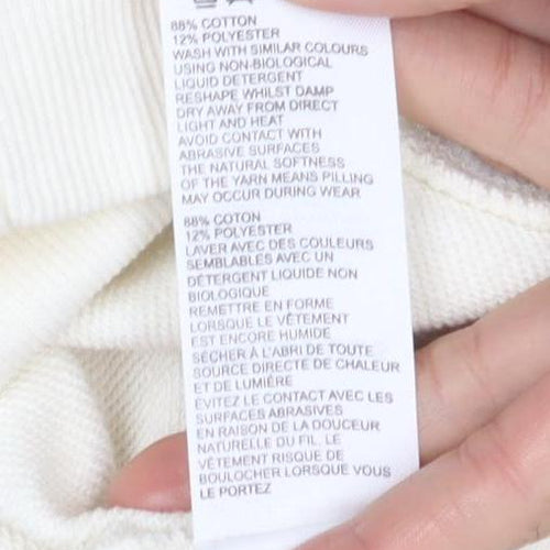 Whistles Women's Ivory Crew Neck Sweatshirt Size S