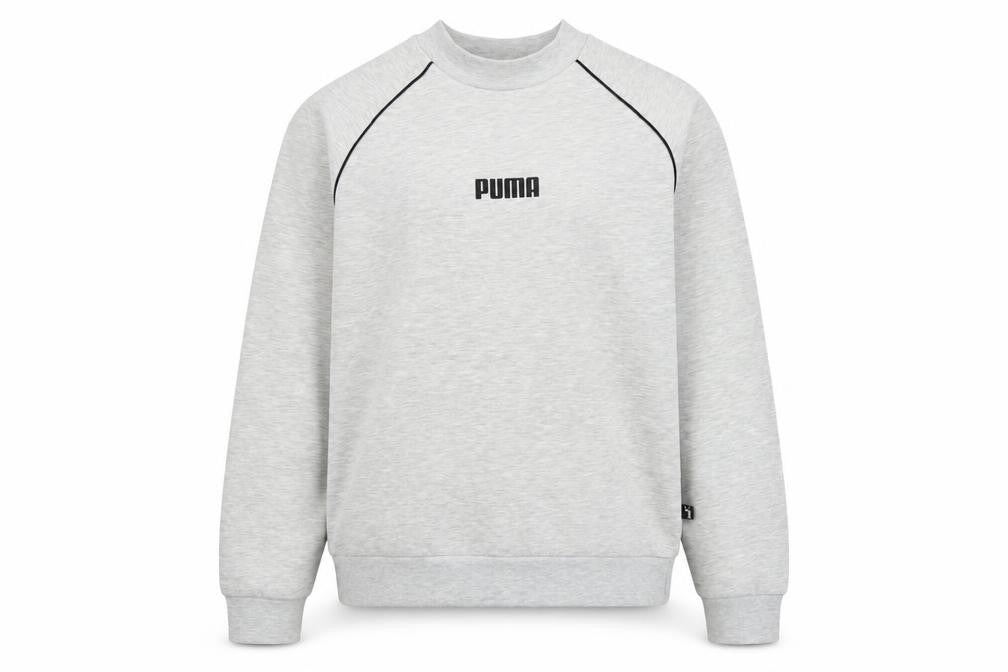 Front view of Puma Men's Grey Pullover Sweatshirt M