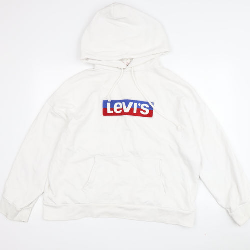 Levi's Men's White Hoodie S Pullover Logo Casual