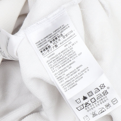 Levi's Men's White Hoodie S Pullover Logo Casual