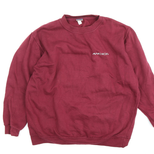 Uneek Men's Red Pullover Sweatshirt XL Logo