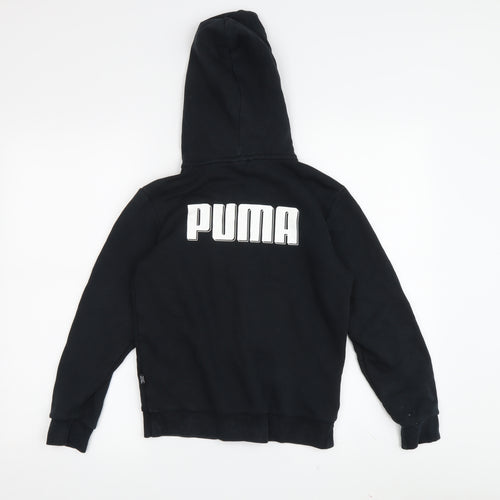 Puma Boys Black Hoodie Full Zip 8-9 Years