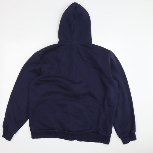 Puma Men's Blue Full Zip Hoodie L Logo Pockets