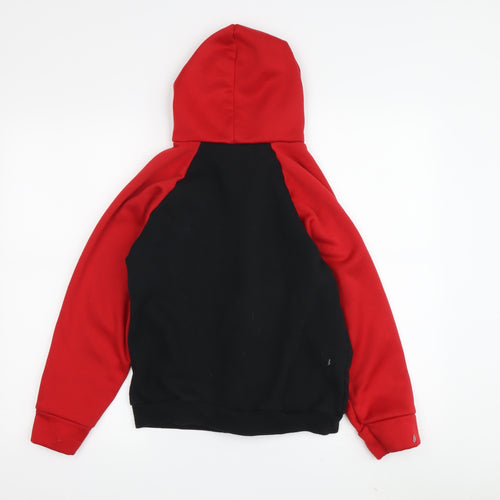 Boys Red & Black Full Zip Hoodie with Logo, Size 11-12