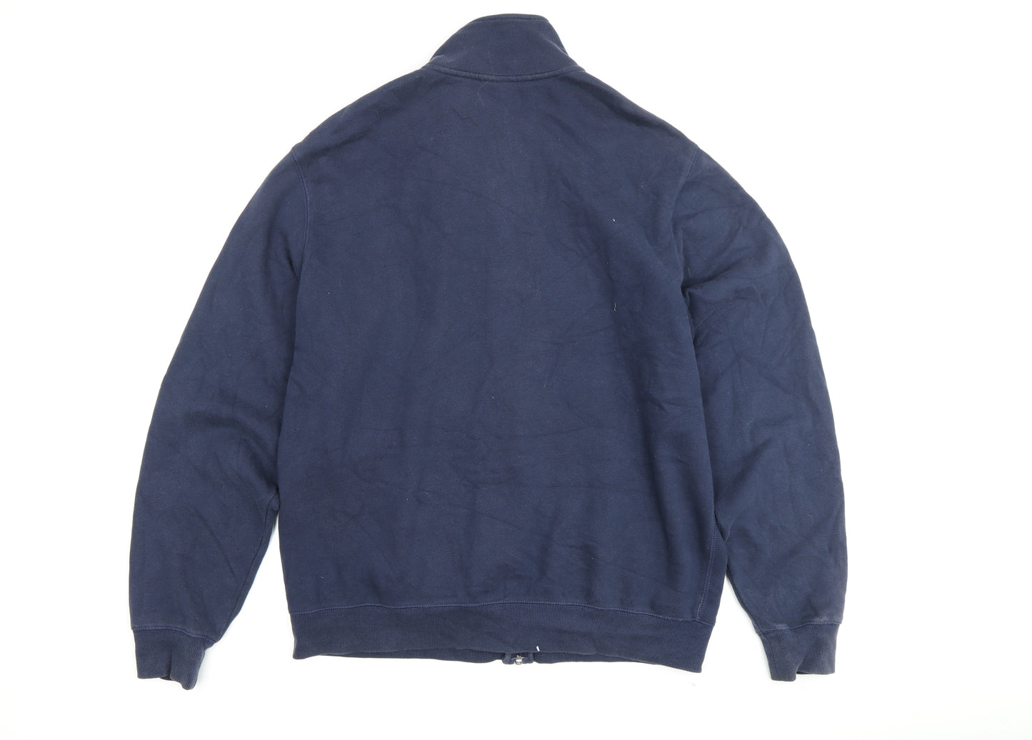 Nike Men's Blue Bomber Jacket Size L - Casual Fleece