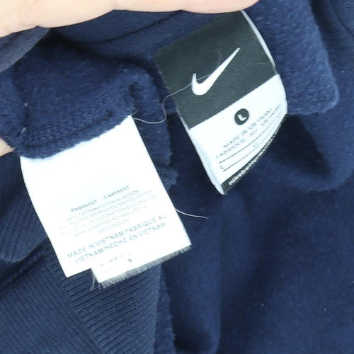 Nike Men's Blue Bomber Jacket Size L - Casual Fleece