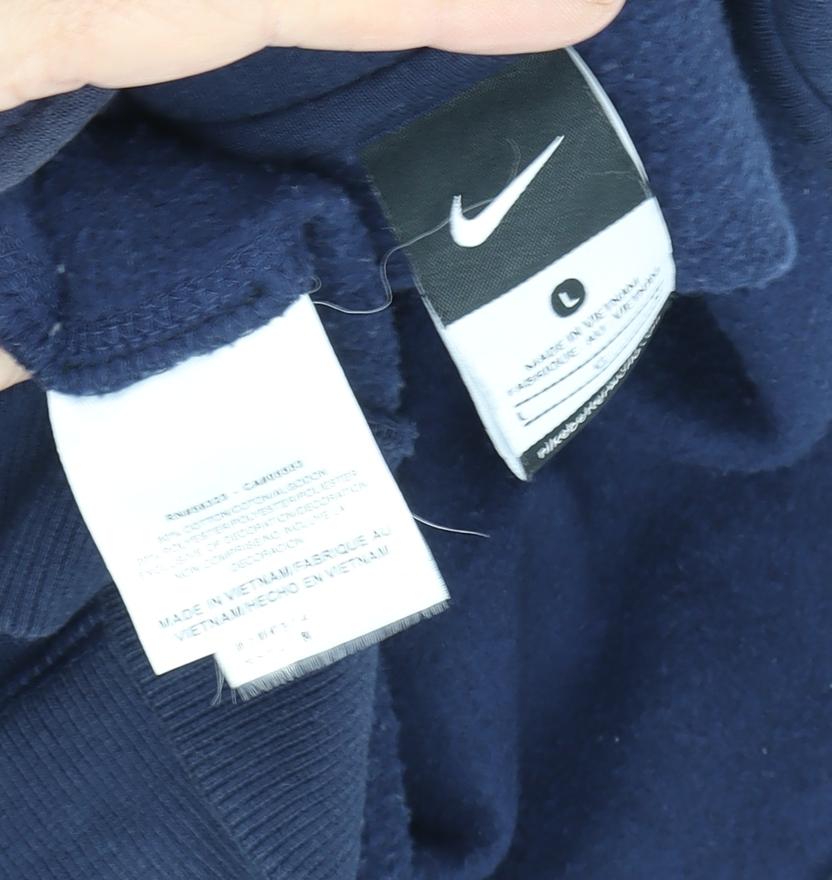 Nike Men's Blue Bomber Jacket Size L - Casual Fleece