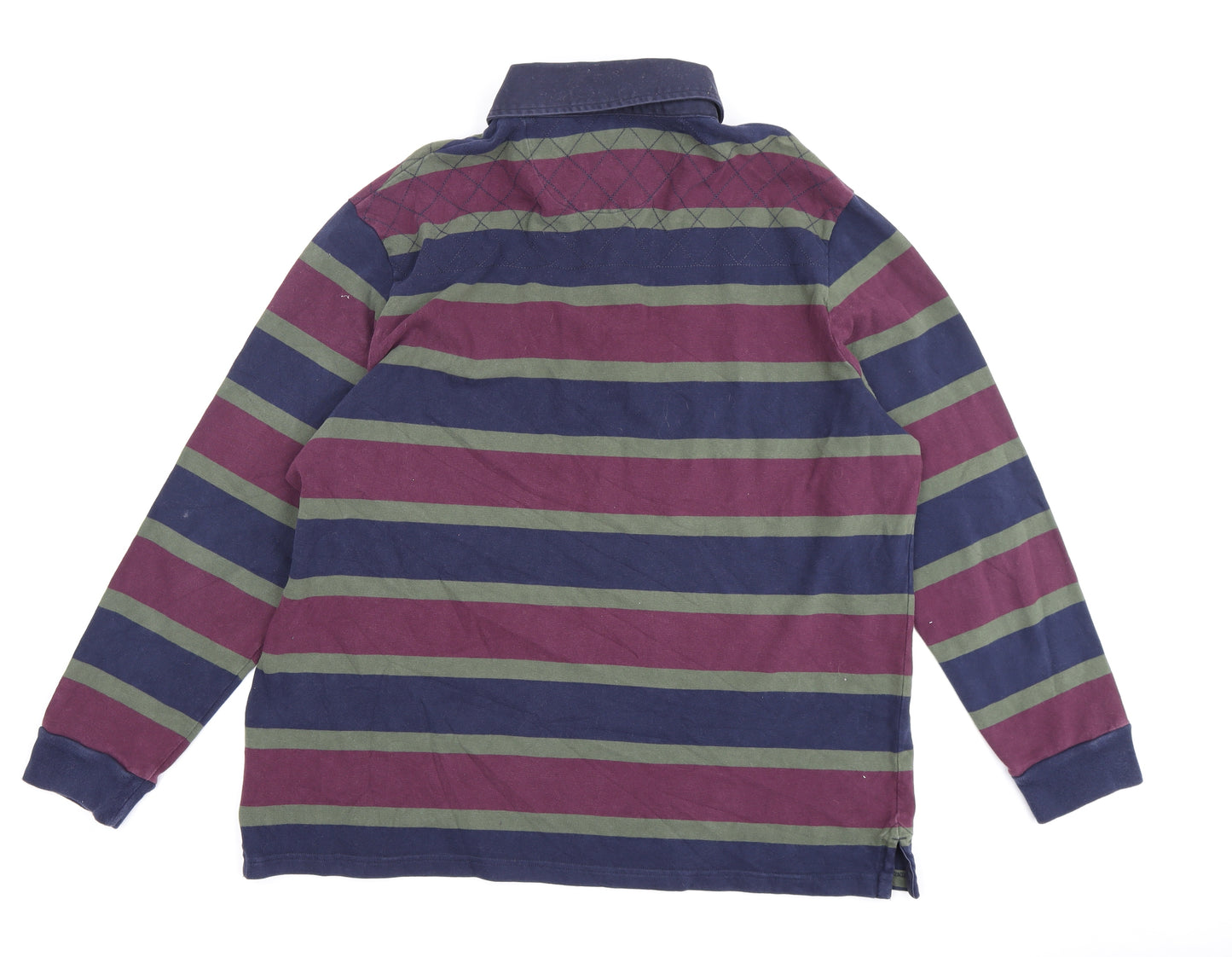 Marks and Spencer Men's Multicoloured Striped Polo, XL