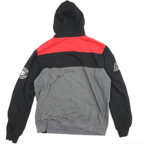 No Fear Men's Black and Red Graphic Hoodie L