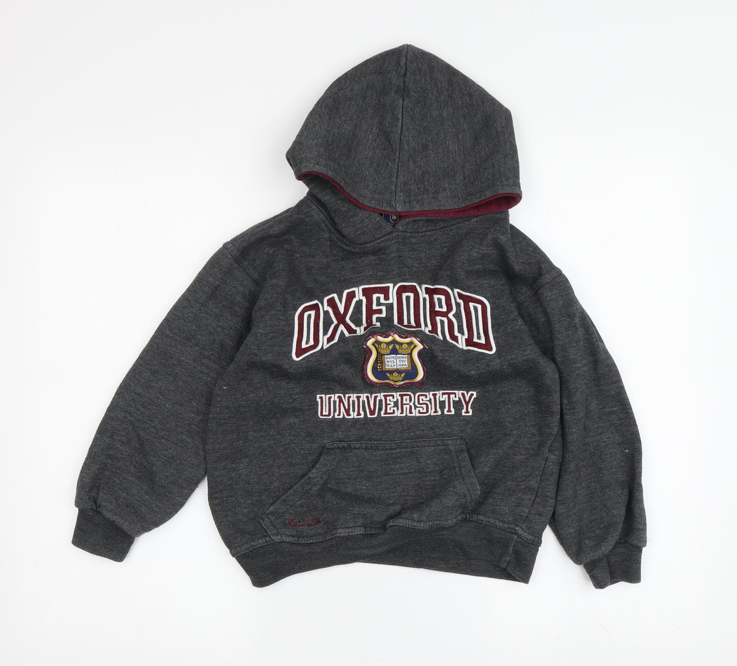 Oxford Boys Grey Hoodie, Size 7-8, University Logo