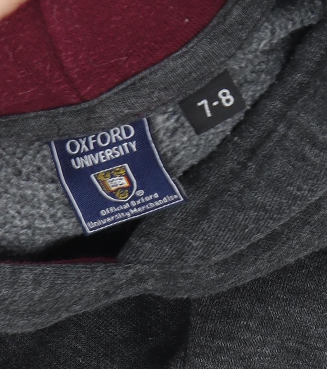 Oxford Boys Grey Hoodie, Size 7-8, University Logo