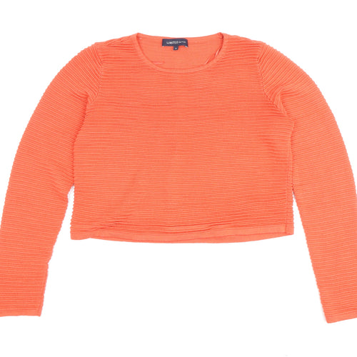Marks and Spencer Women's Orange Crew Neck Pullover Jumper Size 12