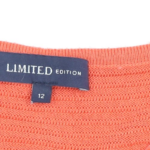 Marks and Spencer Women's Orange Crew Neck Pullover Jumper Size 12