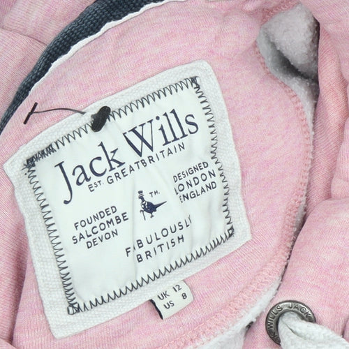 Jack Wills Pink Women's Hoodie, Size 12, Pullover Style