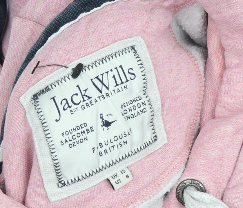 Jack Wills Pink Women's Hoodie, Size 12, Pullover Style