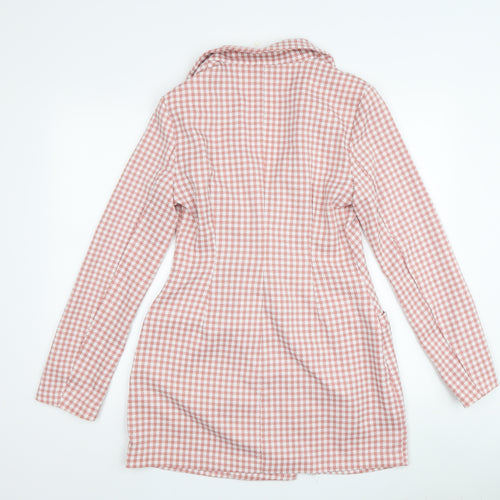 In The Style Women's Pink Checked Blazer, Size 8
