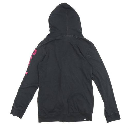 Bench Women's Black Hoodie M Full Zip Logo Casual