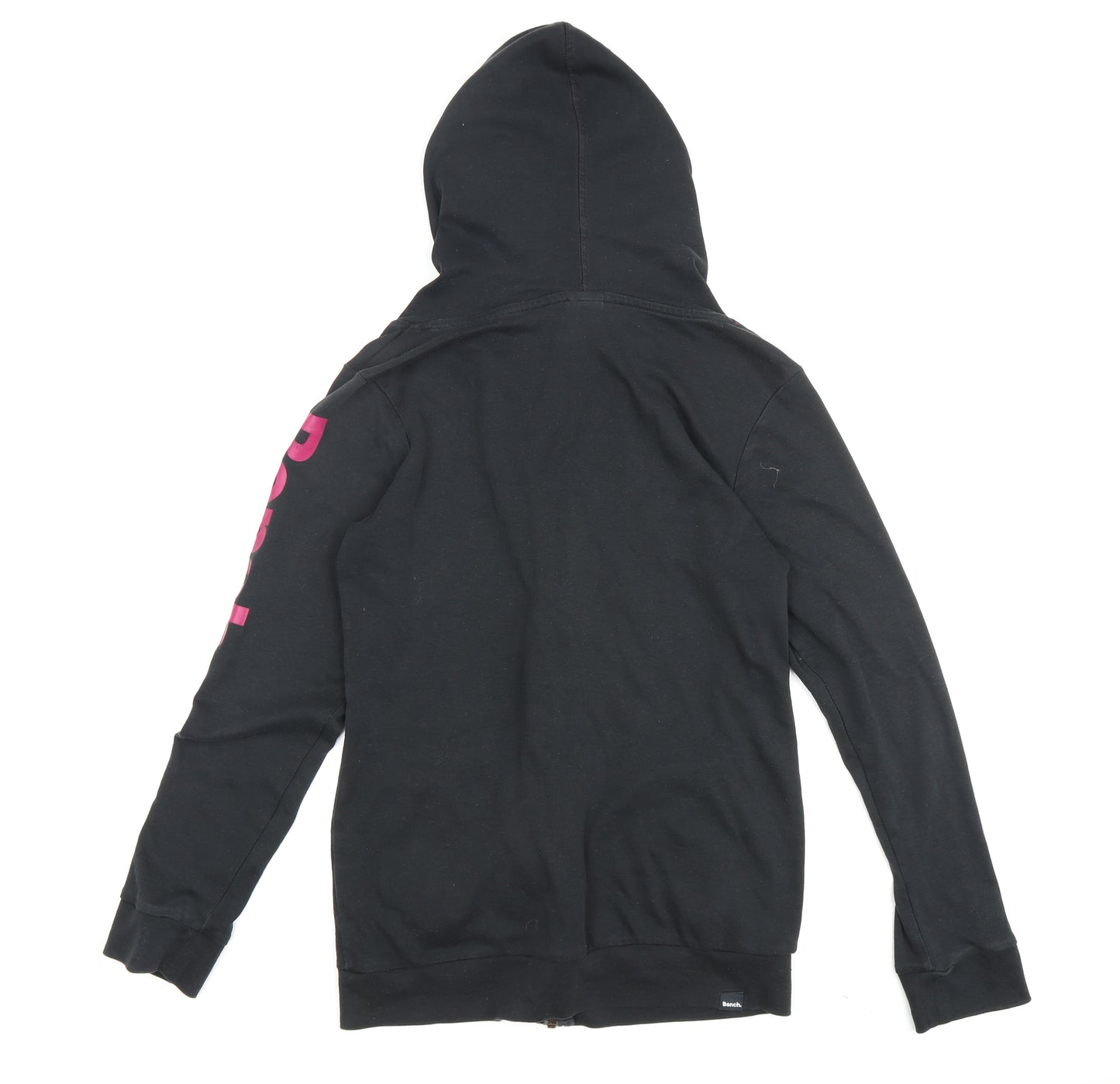 Bench Women's Black Hoodie M Full Zip Logo Casual